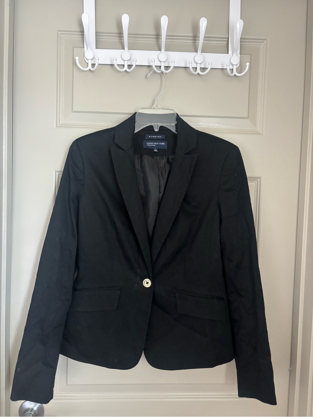 Jones New York Black Single-Button Notch Blazer